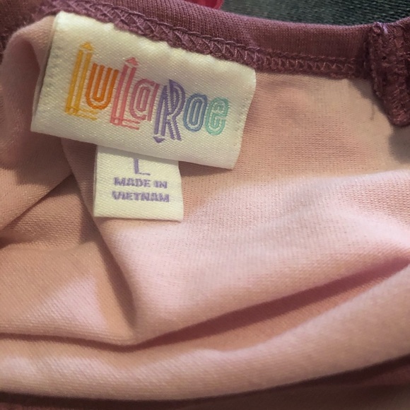 Lularoe randy baseball top pink/purple Large L - Picture 3 of 3